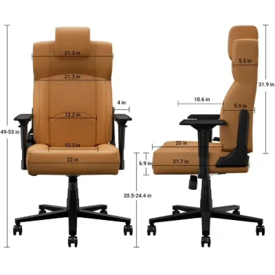 Gaming Chair Modern with Lumbar Support and Adjustable Arms for Home Office 22in Wide Seat - 3irtyhousy image {3}