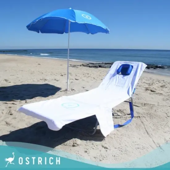 Ostrich Cutsom Fitted Beach Towel designed to fit on Chaise Lounge Beach Chairs, Provides Soft, Absorbent Coverage for Comfortable Lounging Experience image {4}