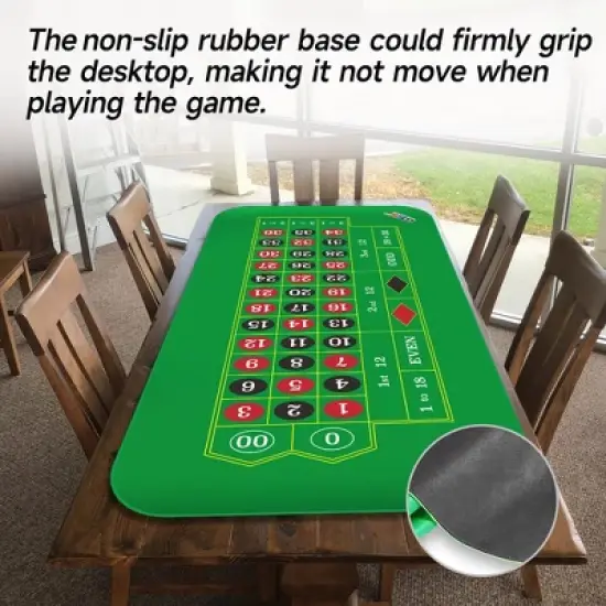 GSE 70" x 35" Casino Roulette Tabletop Layout Mat with Carrying Bag, Non-Slip Rubber Layout Mat image {4}