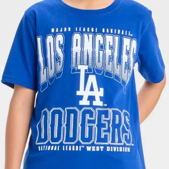 Boys' Los Angeles Dodgers Oversized Short Sleeve Graphic T-Shirt - Blue image {1}