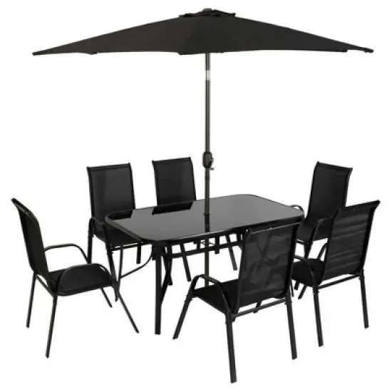 Resenkos 8 Pieces Patio Furniture Set, Outdoor Sectional Furniture, Umbrella, image {1}
