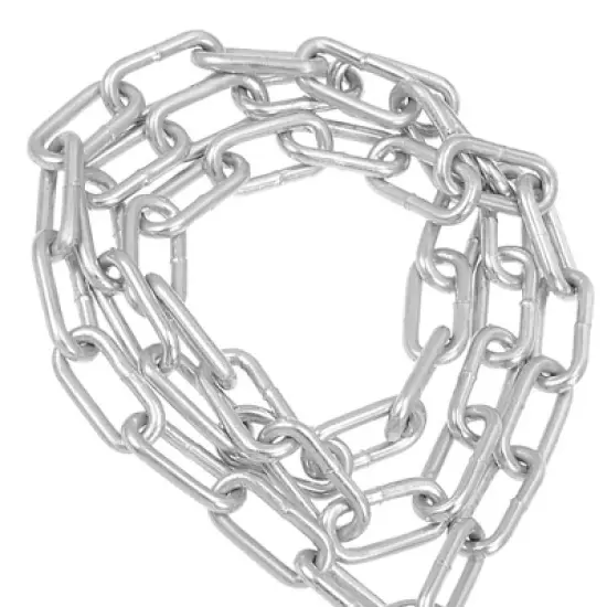 Unique Bargains Bicycle Cycling Zinc Plated 3.28 Feet Long Chain Lock with Padlock Silver image {4}