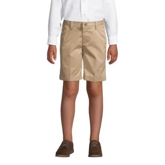 Lands' End School Uniform Boys Cotton Plain Front Chino Shorts image {2}