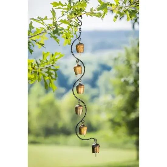 Evergreen Copper Cast Metal Hanging Bell Chimes image {2}
