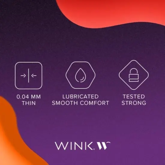Wink Slider Thin Lubricated Condom 0.04mm, 3 Ct image {2}