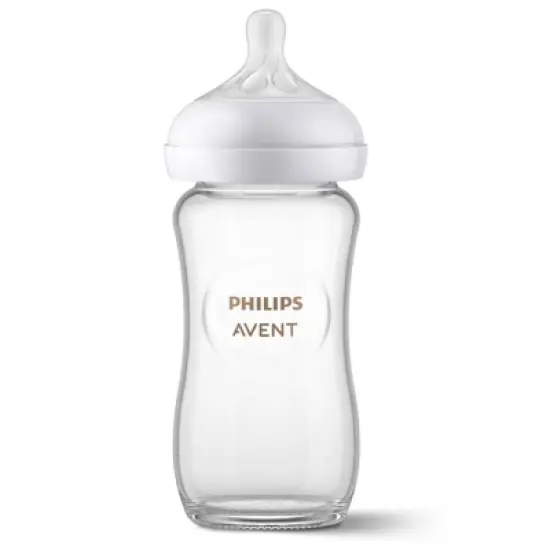 Philips Avent 3pk Glass Natural Baby Bottle with Natural Response Nipple - Clear - 8oz image {6}
