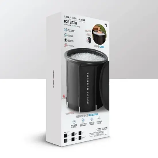 Sharper Image Portable Ice Bath 31.5"x29.5" Oval Plunge Pool: PVC Frame & Liner image {6}