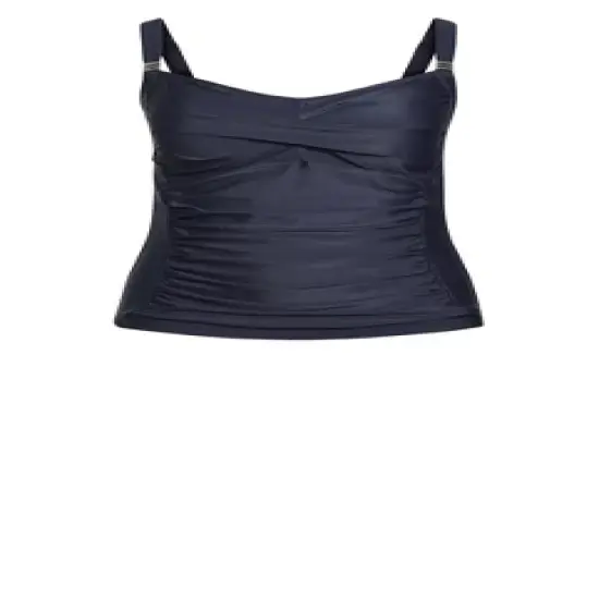 Women's Plus Size Twist Tankini Top - navy | EVANS image {2}