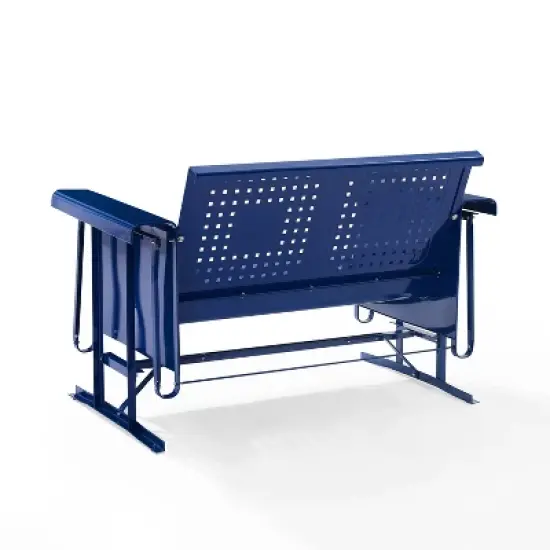Bates Outdoor Metal Loveseat Glider - Navy - Crosley: Steel Frame, UV & Weather-Resistant, 2-Seater Patio Sofa image {5}