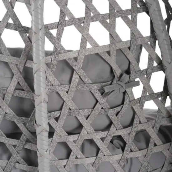 NAYSAYE Patio Swing Hanging Egg Chair with Stand Durable Comfortable Design for Indoor and Outdoor Use, Gray, 42.13"*39"*76.77" image {4}