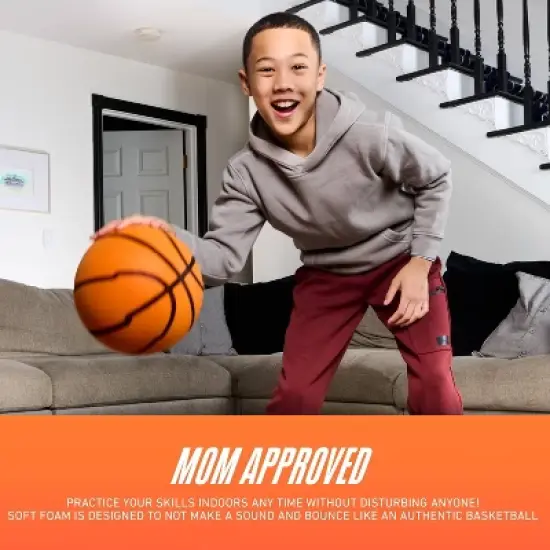 NERF Quiet Court Official Sized Basketball - Orange: Shell, Age 6+ image {6}