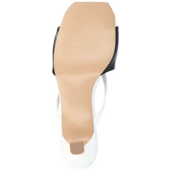 Journee Collection Womens Starling Kitten Heel Two Tone Open Toe Pumps image {4}