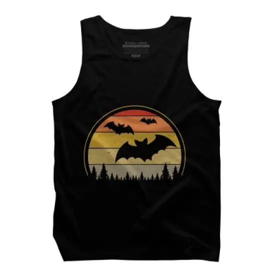 Men's Design By Humans Vintage Retro Vampire Bats Halloween Costume By Chos Tank Top image {7}