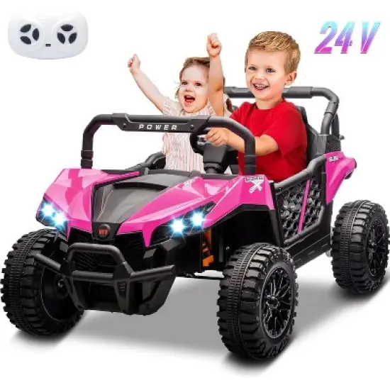 Garvee 24V Ride On UTV for Big Kids, 2 Seater Electric Car with Remote Control, LED Lights, Shock Absorbers, Storage, Ride On Toy for Kids image {11}