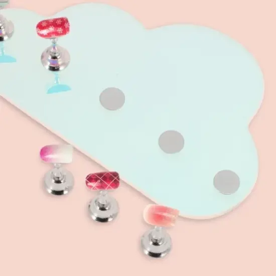 Unique Bargains Cloud Nail Display Stand Colorful Silver Tone 1 Set image {1}