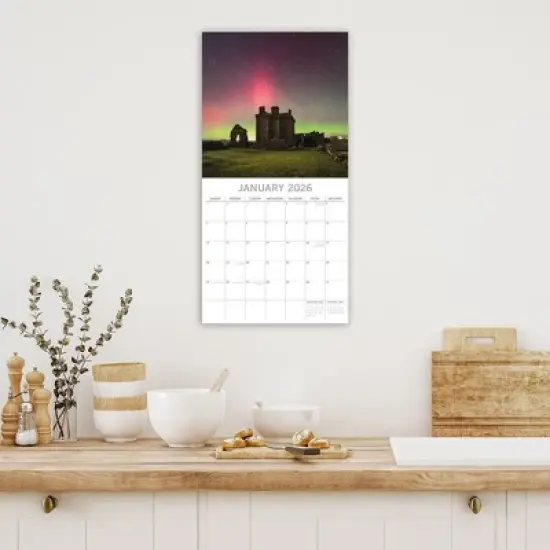 2026 Square Wall Calendar, Scotland, 16-Month Scenic Britain Theme with 180 Reminder Stickers (12x12 In) image {1}