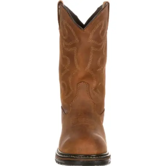 Men's Brown Rocky Original Ride Branson Roper Waterproof Western Boots Size 7(Wide) image {2}