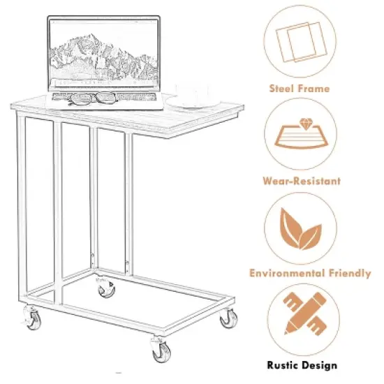 Laptop Holder Sofa Side End MobileTable Multiple Stand Desk Notebook Beside Wood image {8}
