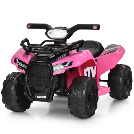 Costway 6V Kids ATV Quad Electric Ride On Car Toy Toddler with LED Light MP3 image {12}