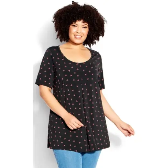 Women's Plus Size Luv Pleat Front Tunic - black | EVANS image {9}
