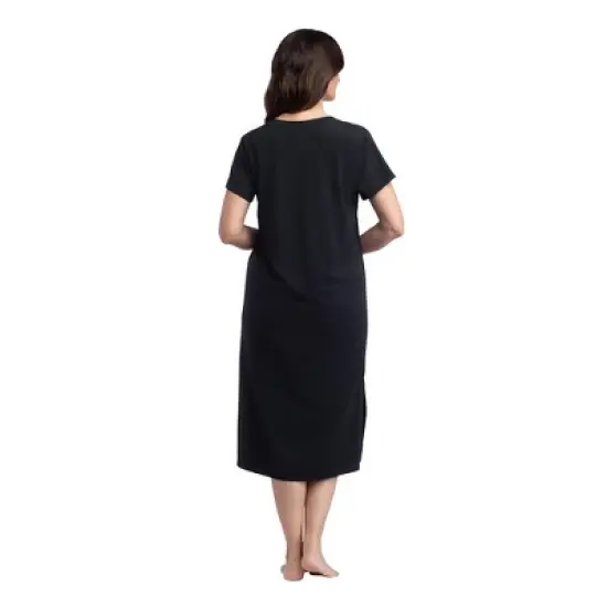 Softies Women's 44" V-Neck Short Sleeve Nightgown image {2}