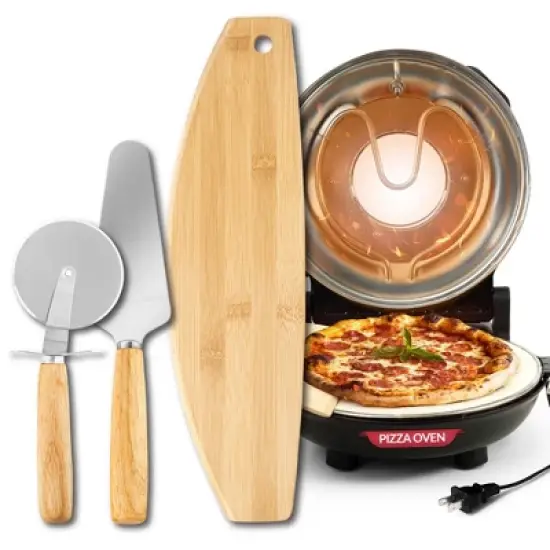 Granitestone Piezano 3-Piece Pizza Serving Set &ndash; Stainless Steel and Wood Utensils for Effortless Pizza Cutting and Serving image {6}