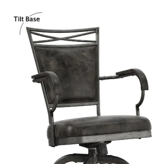 Bridgetown Metal Bar Height Swivel Stool Pewter - Hillsdale Furniture image {10}