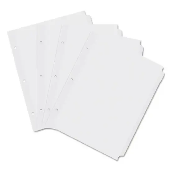 Universal Self-Tab Index Dividers, 5-Tab, 11 x 8.5, White, 36 Sets image {1}