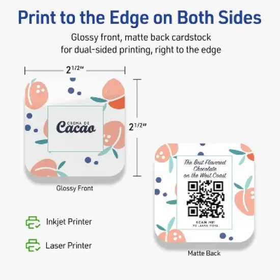 Avery 2-1/2" x 2-1/2" Rounded Corner Cards, Glossy White, 90ct image {5}