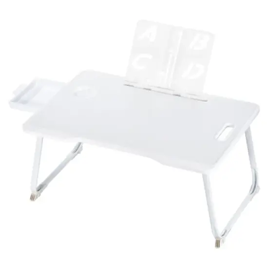Unique Bargains Laptop Bed Desk Tray Portable Desk with Storage Drawer Reading Holder Water Slot Foldable Table image {8}