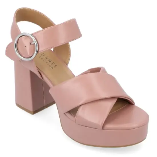 Journee Collection Womens Akeely Tru Comfort Foam Mid Heel Platform Sandals image {12}