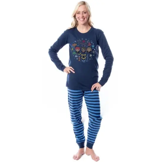 Harry Potter Golden Trio Icons Sweater Tight Fit Family Pajama Set image {1}