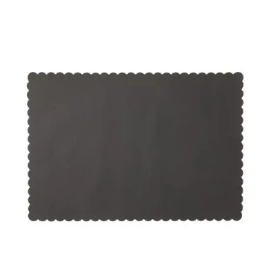 100-Pack Black Party Paper Placemats Rectangular Tabletop Mats with Wavy Edge image {6}