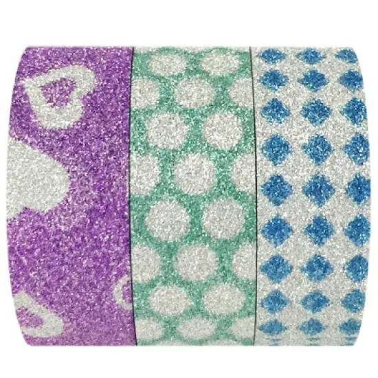 Wrapables Hearts Dots and Checkers Washi Masking Tape (Set of 3) image {1}