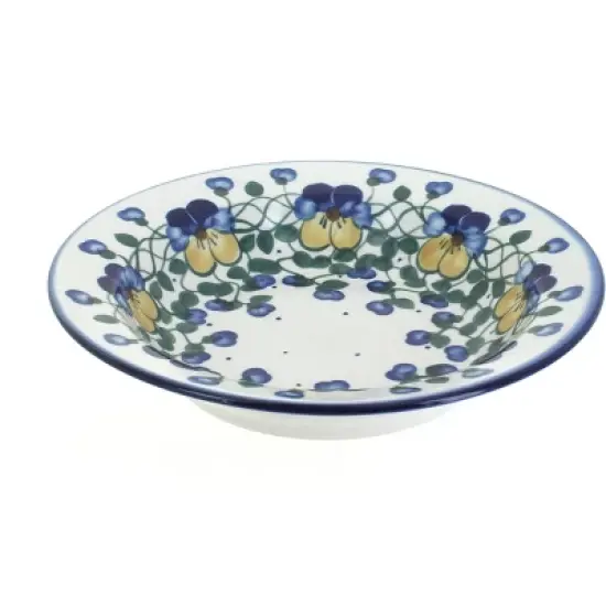 Blue Rose Polish Pottery 5F WR Unikat Soup Plate with Rim image {5}