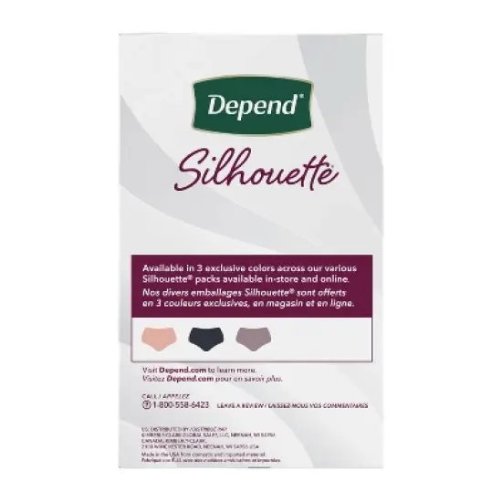 Depend Silhouette Incontinence & Postpartum Underwear for Women - Maximum Absorbency - M - Pink & Black - 14ct image {9}