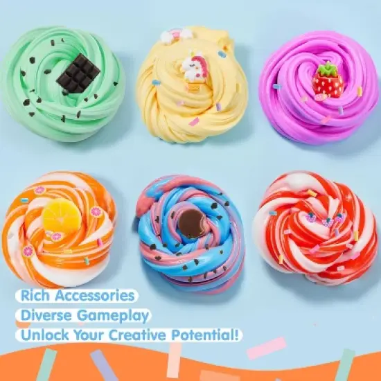 Joyfy 6 Pack Butter Slime Non-Sticky Mess-Free Stress Relief Slime Toys Party Favors For Kids Classroom Boys and Girls Birthday Gift Education Putty image {3}