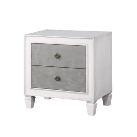 Katia Rustic Gray & Weathered White Finish Night Stand image {4}