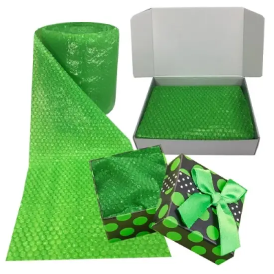 UBMOVE Small Green Bubble Roll Wrap - 60' x 12" Wide and Perforated Every 12" image {6}