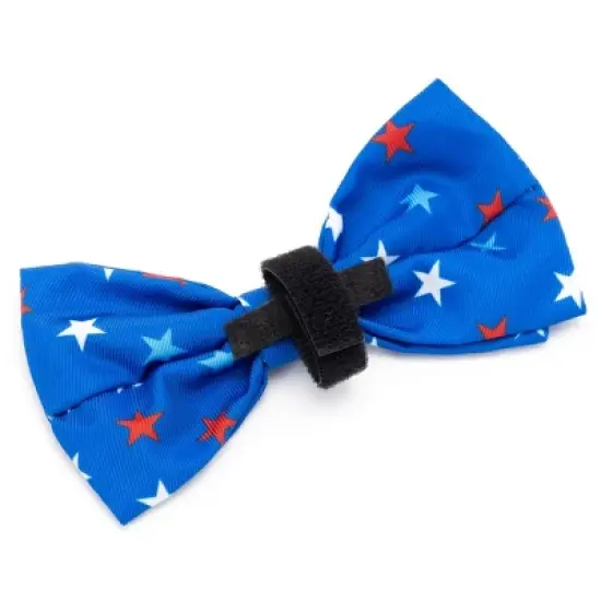 The Worthy Dog Patriotic Stars Bow Tie Adjustable Collar Attachment Accessory image {1}