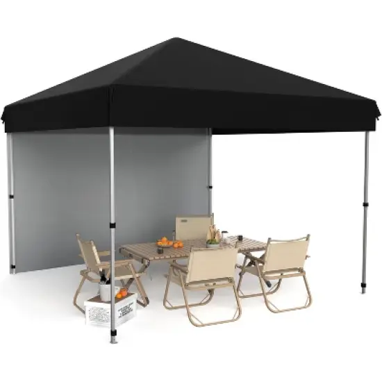 GustoWave 10x10 Ft Pop Up Canopy with 1 Sidewall for Deck, Garden image {5}