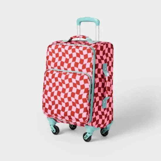 Kids' Softside Carry On Spinner Suitcase Pink Checkered - Cat & Jack&trade;️ image {4}