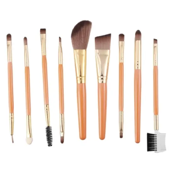 Unique Bargains Makeup Brush Set Concealer Blush Nylon Plastic Metal Handle 9 Pcs image {6}