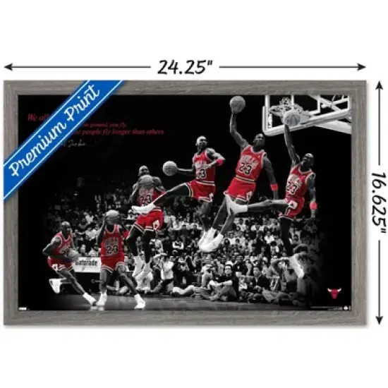 Trends International Michael Jordan - Fly Framed Wall Poster Prints image {2}