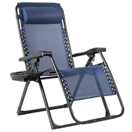 Costway Oversize Lounge Chair Patio Heavy Duty Folding Recliner image {12}