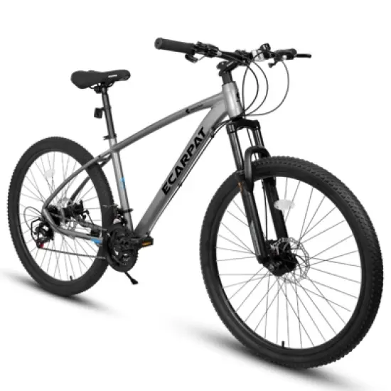 Aukfa 27-Inch Mountain Bike for Adults, 21-Speed, Aluminum Frame, Suspension Fork, Front & Rear Disc Brakes &uml;C Men's and Women's Trail Bicycle image {1}