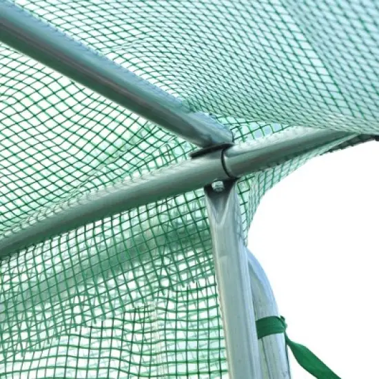 Outsunny 20' x 10' x 7' Walk-In Tunnel Greenhouse, Extra-Large Garden Hot House Kit with 2 Hinged Doors, Reinforced Steel Frame, PE Cover, Green image {4}