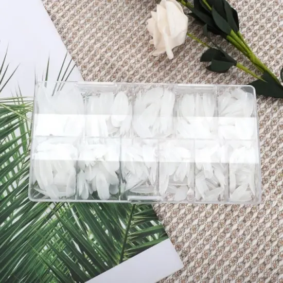 Unique Bargains Women's Full Coverage Almond Fake Nails White 1 Set image {4}