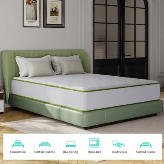 Swedrea Hybrid Mattress Medium Anti Static Cooling Gel Memory Foam Antisensitivity in White image {7}