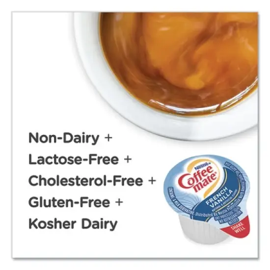 Coffee mate Liquid Coffee Creamer, French Vanilla, 0.38 oz Mini Cups, 180/Carton image {4}